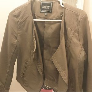 Taupe leather jacket